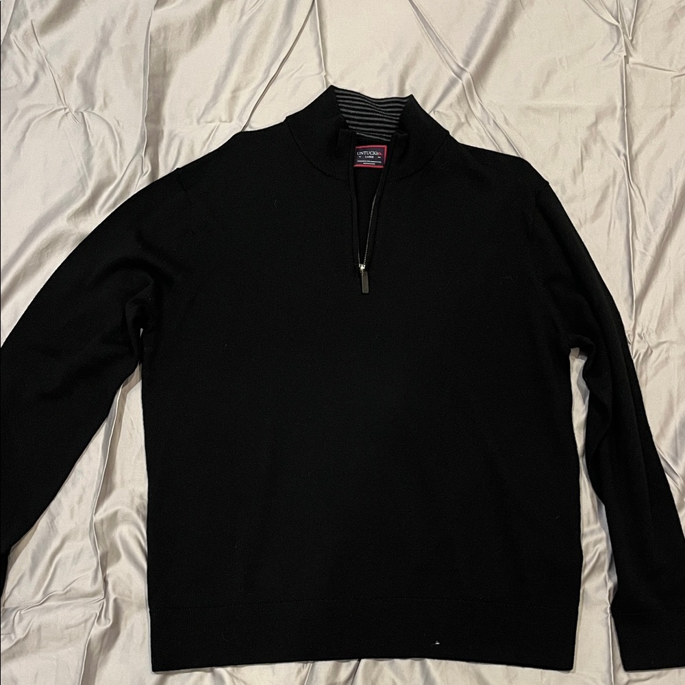 UNTUCKit Men's Black Zip-Up Sweater
